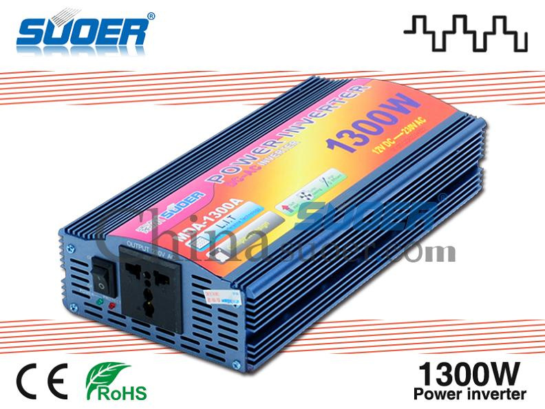 Suoer DC to AC 1300W Modified Sine Wave 12V Power Inverter (MDA-1300A)