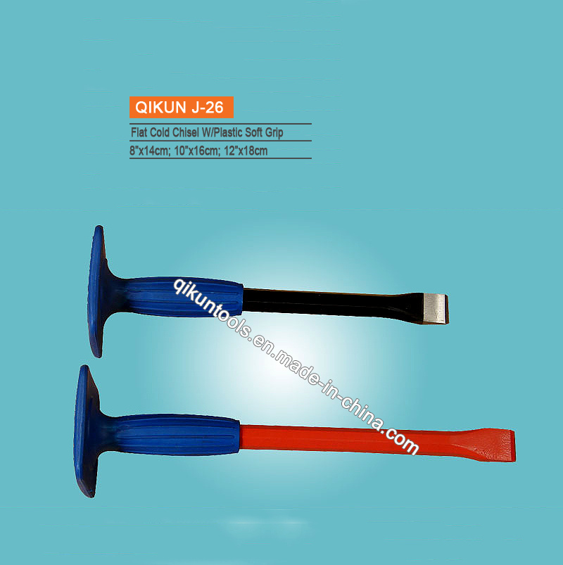 J-26 Soft Plastic Grip Flat Cold Chisel