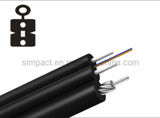 UL/CE/RoHS Two Core Butterfly Indoor FTTH Fiber Optic Cable