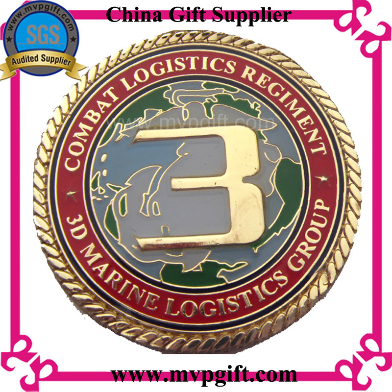 Metal Challenge Coin with Various Colors Available