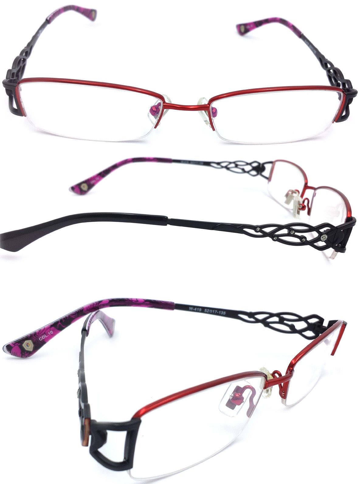 Classic Metal and Acetate Optical Frame Eyeglass and Eyewear (W419)