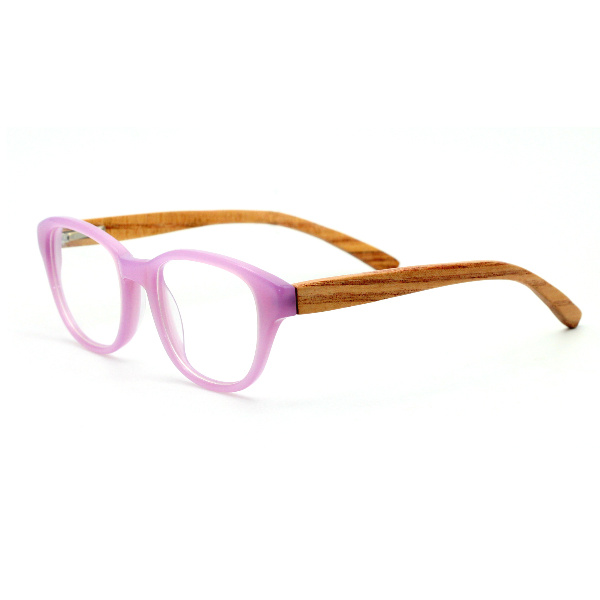 2015 Newest Retro Acetate Eyewear Wooden Temple Eyeglass Frame