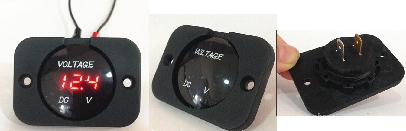 Voltmeter, Digital Display Voltmeter for Car/Marine Voltmeter Socket