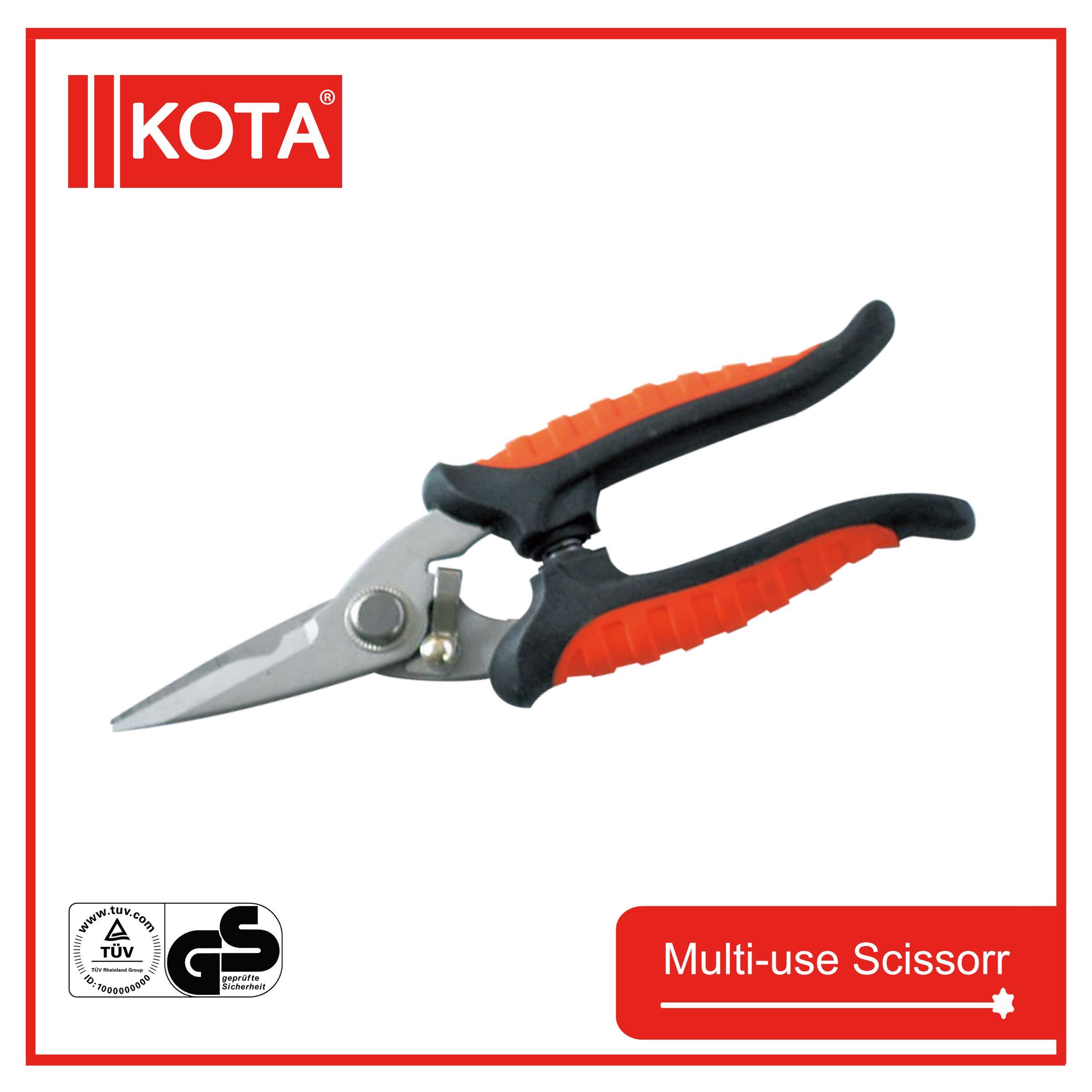 Stainless Steel Electrician's Scissors with PP+TPR Handle