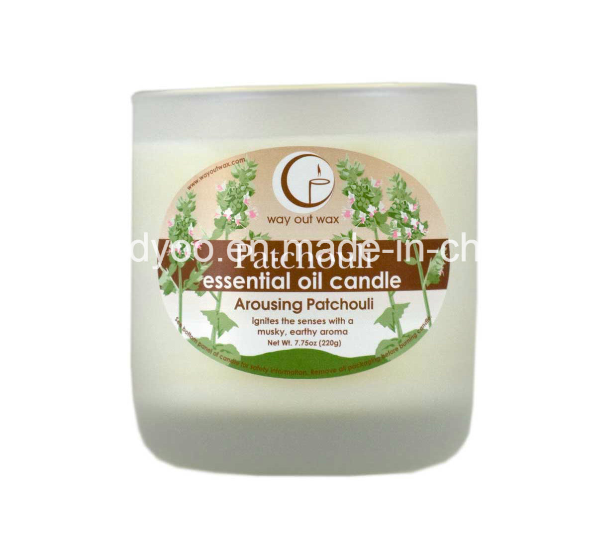 Patchouli Frosted Tumbler Essential Oil Candle