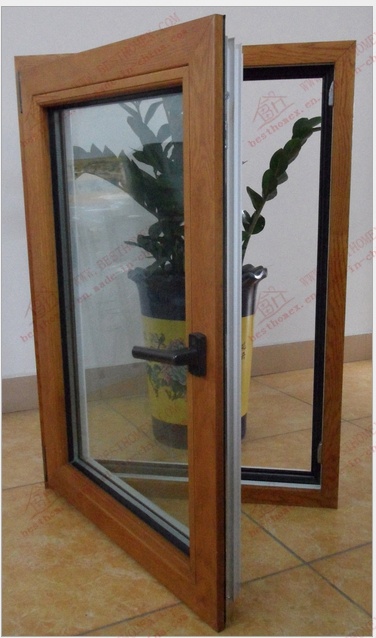 High Quality Aluminium Woodgrain Side-Hung Window (BHA-CW56)