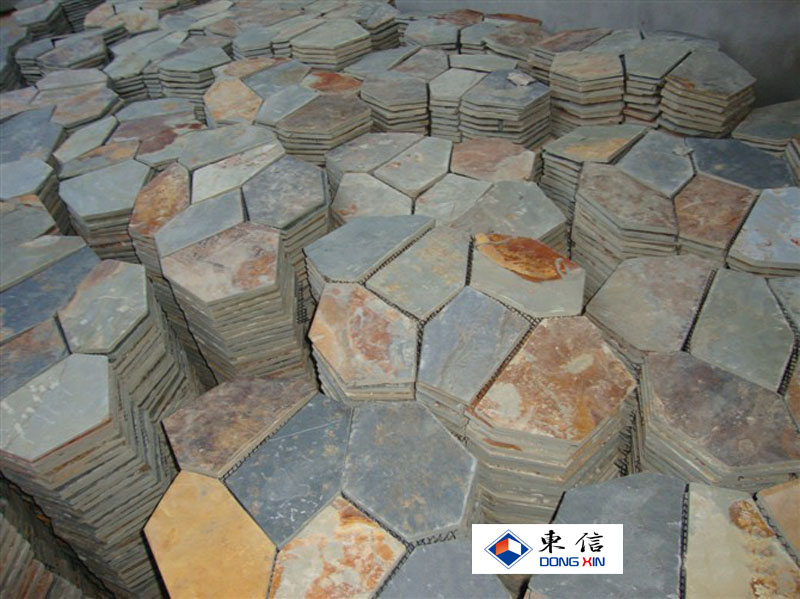 Rusty Slate Mesh Paving Stone Tile