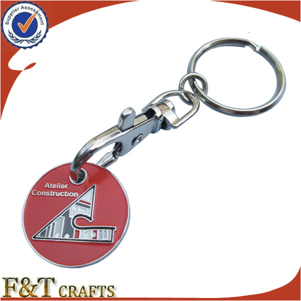 Customize Logo Enamel Trolley Coin with Keyholder (FTTR0126A)