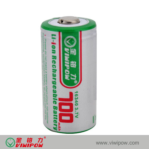 Lithium Li-ion Cylindrical Battery 16340-700mAh 3.7V (VIP-16340)