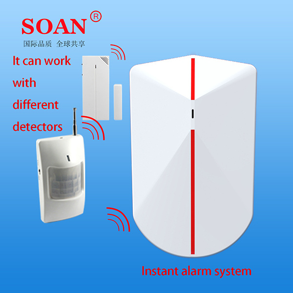 Mini Elegant White Wireless Door Alarm System with Built in Microwave Motion Detector (DB001)