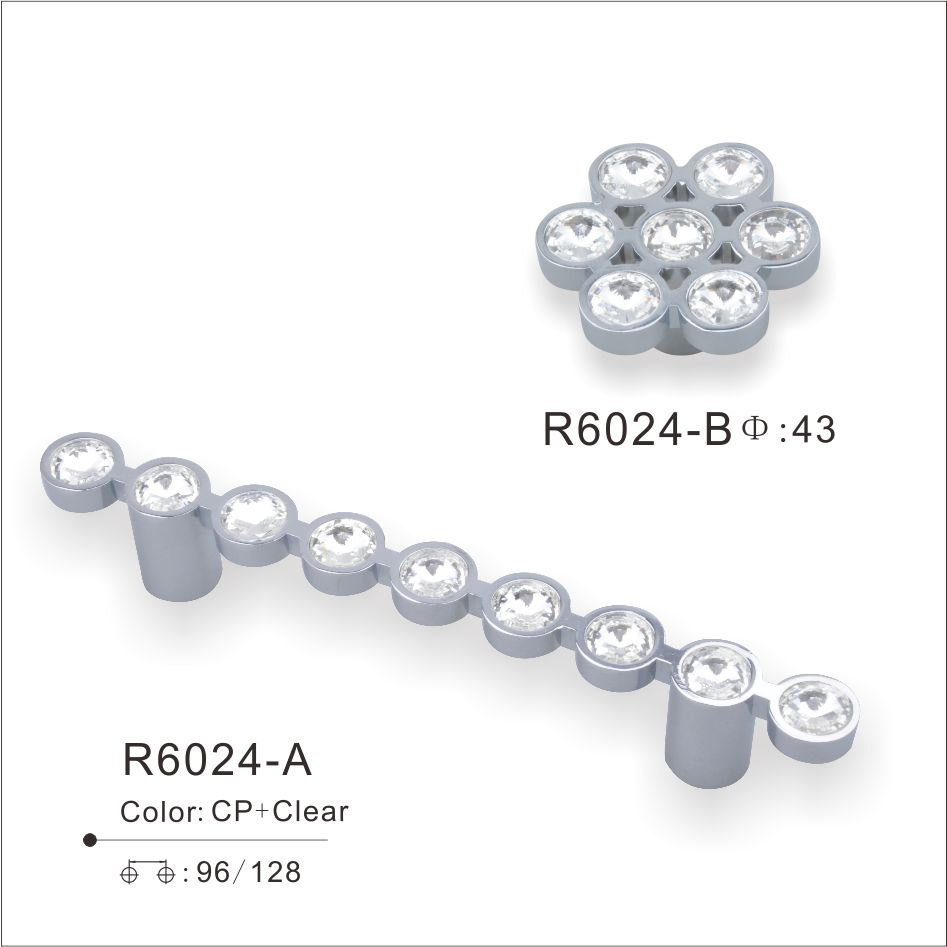 Crystal Kitchen Drawer Pull Handle (R6024-A/B)