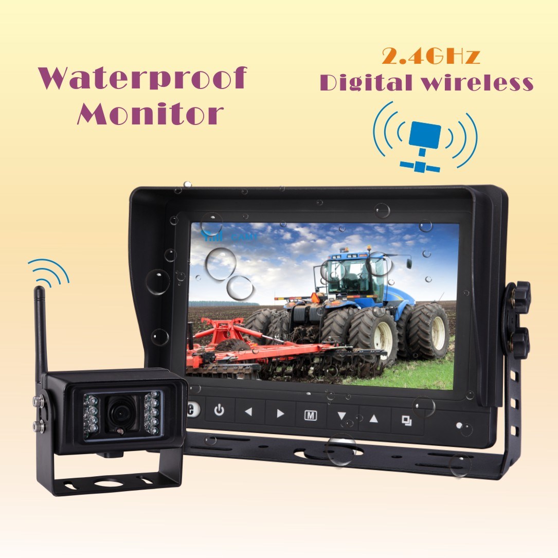 Waterproof Wireless Rear View Camera System for Farm Tractor, Combine, Cultivator, Plough, Trailer, Truck