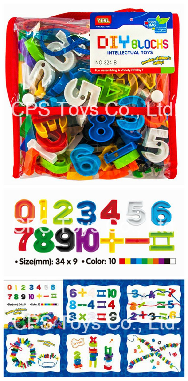 Figure Blocks Toys, DIY Block Toys, Educational Toys, Intellectual Toys (324-B)