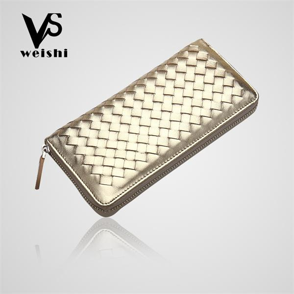 Classical Woven Pattern Leather Wallet