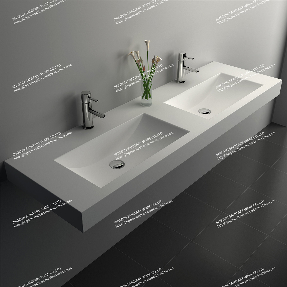 Stain-Resistance Artificial Stone Composite Resin Bathroom Wash Basin/Sinks (JZ9021)