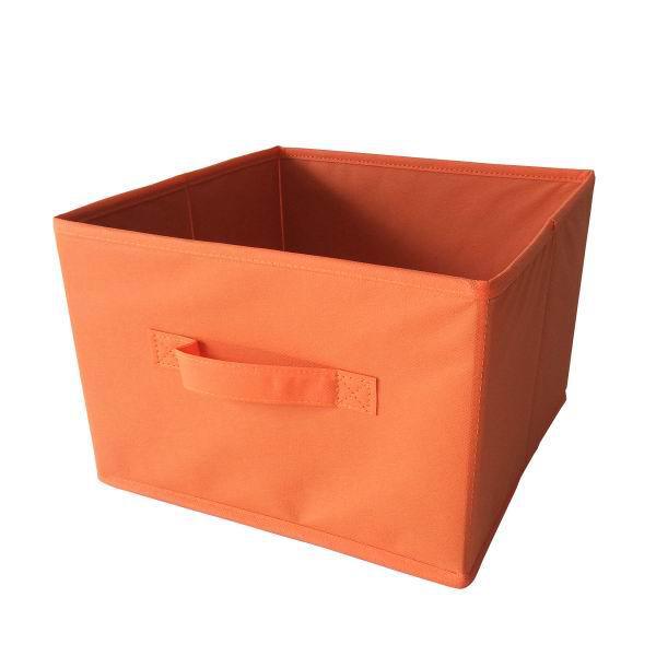 Orange Non Woven Storage Box with Handle
