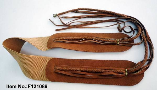 Weaving Belt with Brown Leather