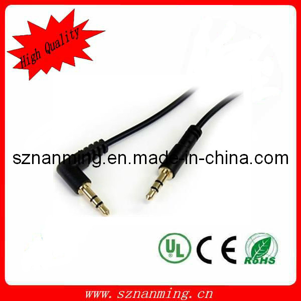 Left Angle Male to Male 3.5mm Aux Cable