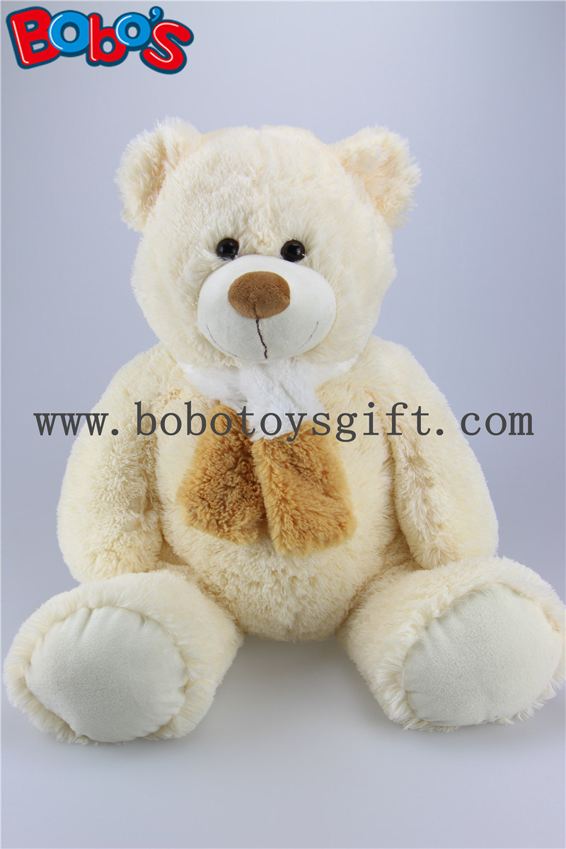 Eco-Friendly Material Beige Big Teddy Bears Toy with Scarf in Wholesale Price