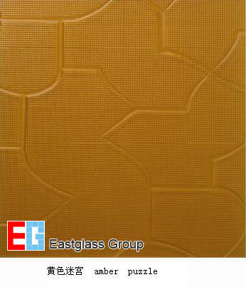 Amber Puzzle Pattern Glass
