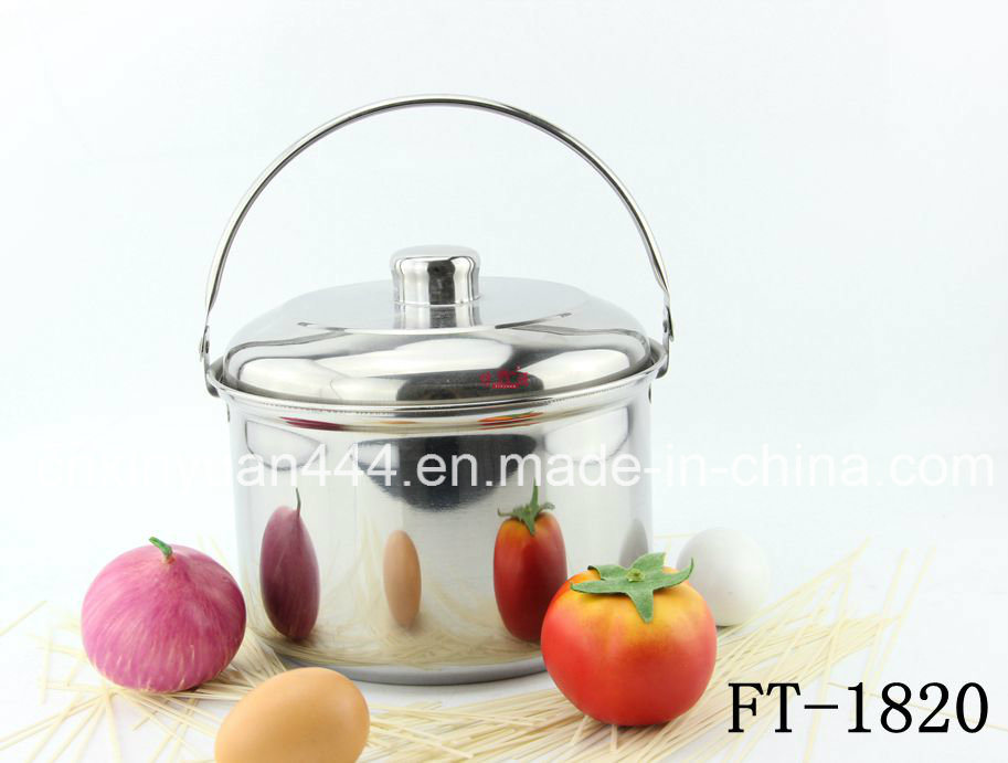 Stainless Steel Bellied Pot with Handle (FT-1820)
