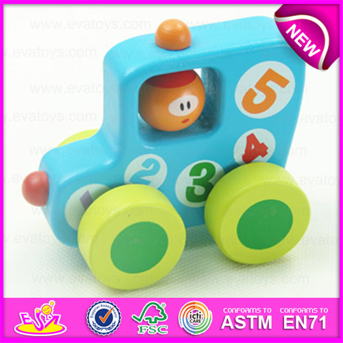 Interesting Eco-Friendly Wooden Mini Toy Vehicle for Kids, Wholesale Cheap Christmas Wooden Toy Vehicle W04A179A