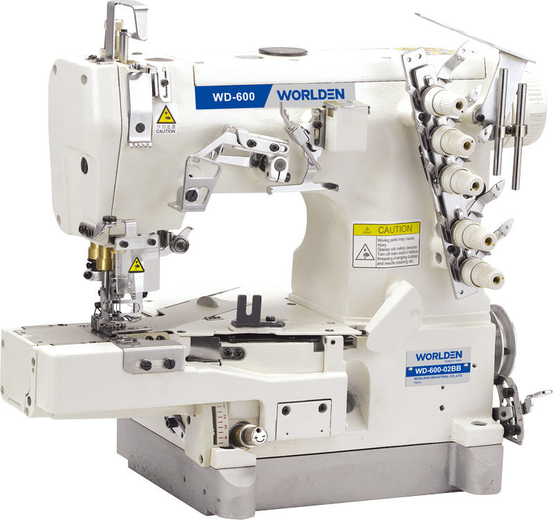 Wd-600-02bb High Speed Cylinder-Bed Interlock Sewing Machine with Tape Bilding (edge rolling)