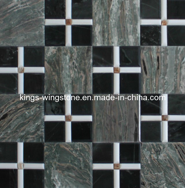 Dragon Jade Mixed Black Marble Mosaic Tiles, Decorative Stone