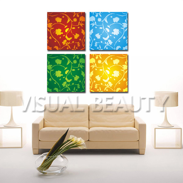 4 Panels Colorful Pictures Wall Art for Home Decoration
