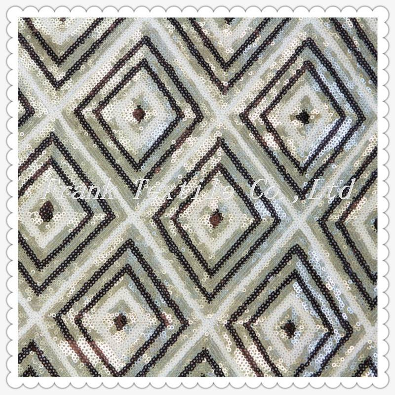 Cube Design Sequin Embroidery-Flk283