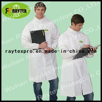Disposable Microporous Lab Coat with Zipper