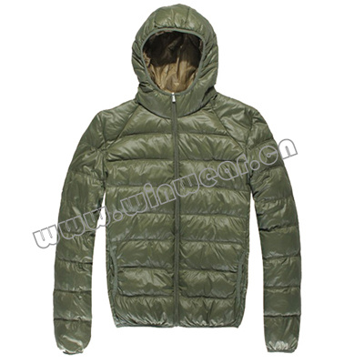 Men's Down Jacket with Attached Hood