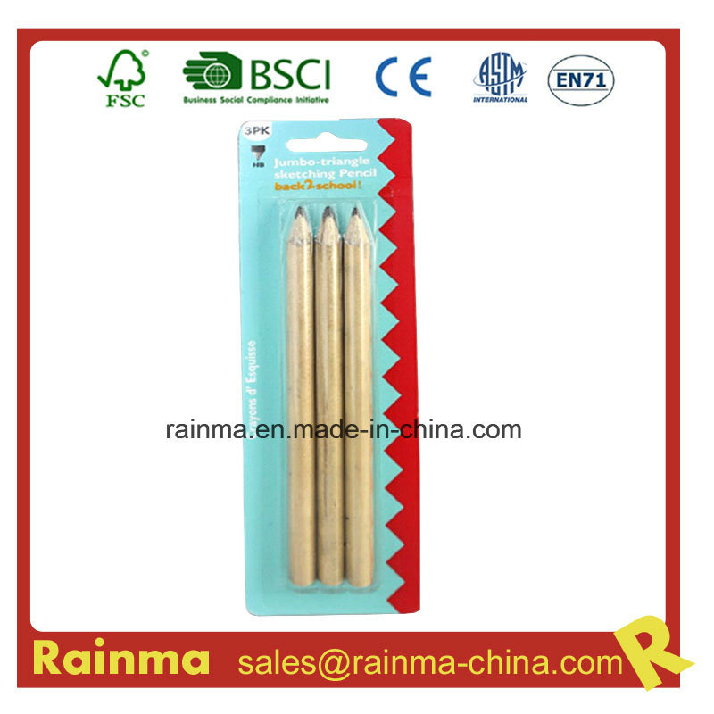Jumbo Nature Wooden Pencil with Triangle Shape