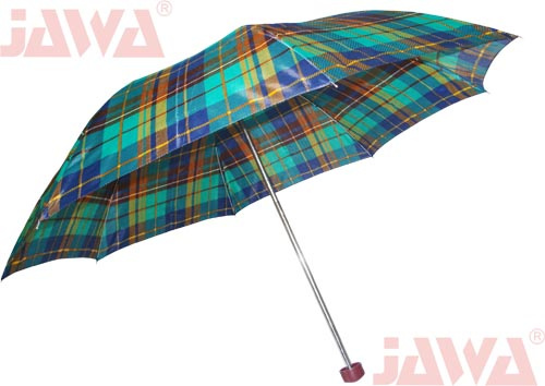 21inch Two Fold Manual Open Checker Polyester Umbrella (JW-B5214)