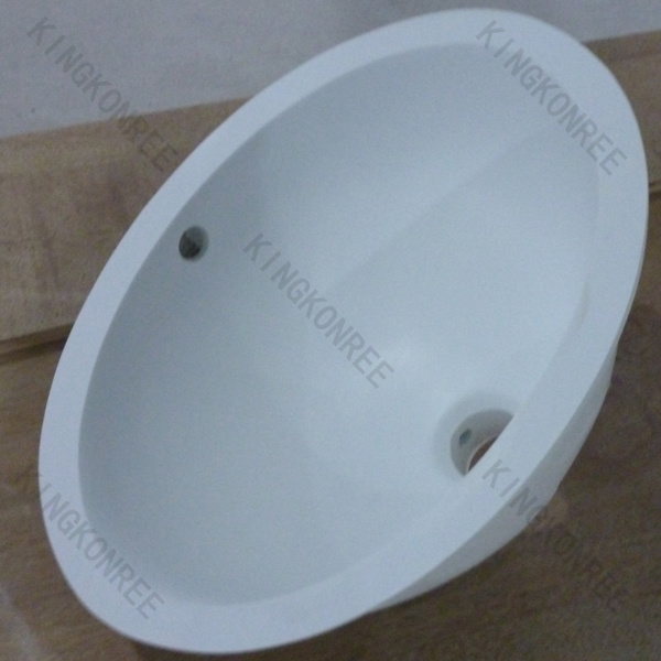 Kingkonree Small Solid Surface Oval Undermount Sink