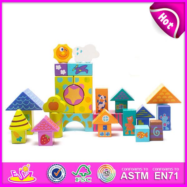 2014 Wooden Building Blocks Toy for Kids, Popular Building Blocks Toy for Children, Hot Sale Building Blocks for Baby W13A055