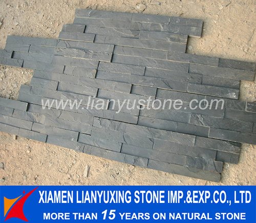 Black Cleft Slate Ledgestone for Wall Cladding Tile
