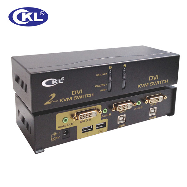 Metal Case 2 Port DVI Kvm Switch