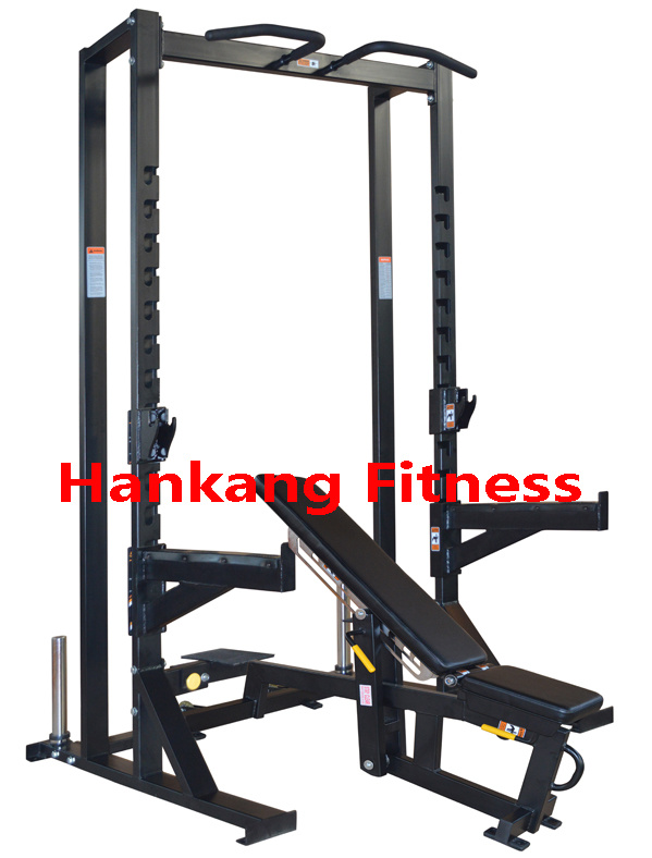 Hummber Strength, Olympic Half Rack with Adjustable Bench-PT-724