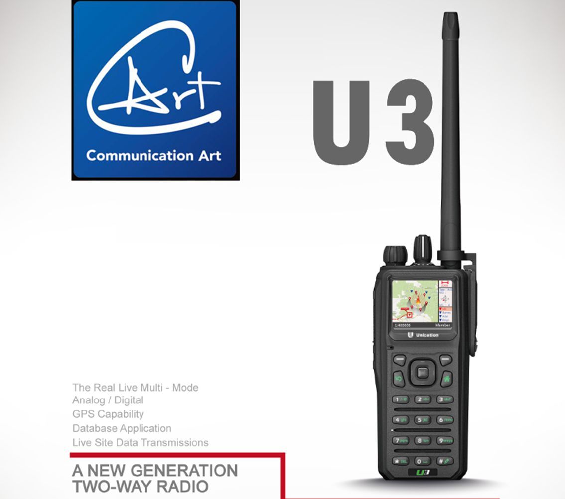 VHF, UHF Digital Walkie Talkie U3 Portable Two Way Radio with SMS GPS Function 300-800MHz