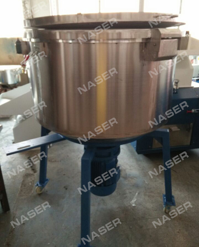 Plastics Granular 25kg Pail Capacity Vertical Color Mixer/ 202 Stainless Steel Material for Pail and Vertical Paddle