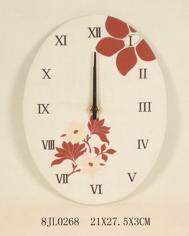 Fabric Oval Elegant Wall Clock (8JL0268)