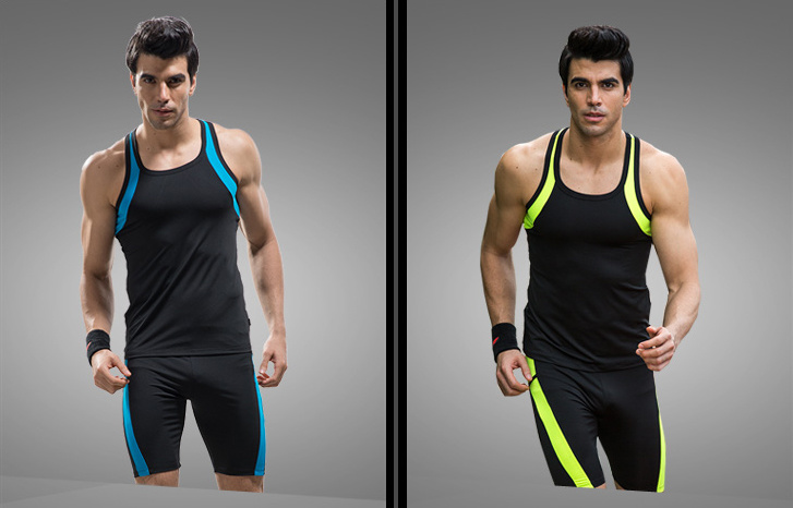 Men's Fitness Singlet&Shorts, Gym Excercise Activewear, Sexy Sports Wear