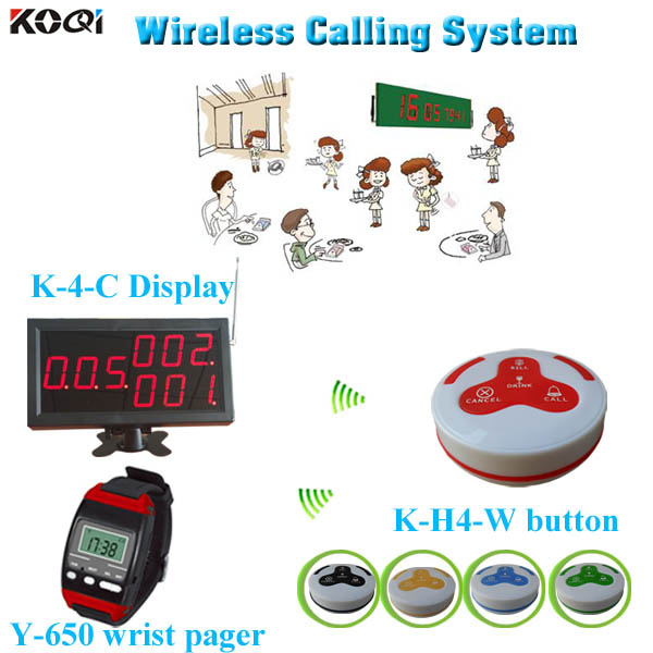 Wireless Calling System Koqi Watch Wrist Y-650 Match with Display and Button