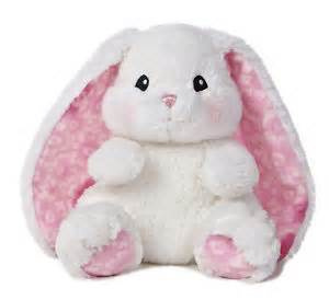 White Bunny Plush Toy Stuffed Rabbit Toy Plush Bunny Toys with Pink Ears