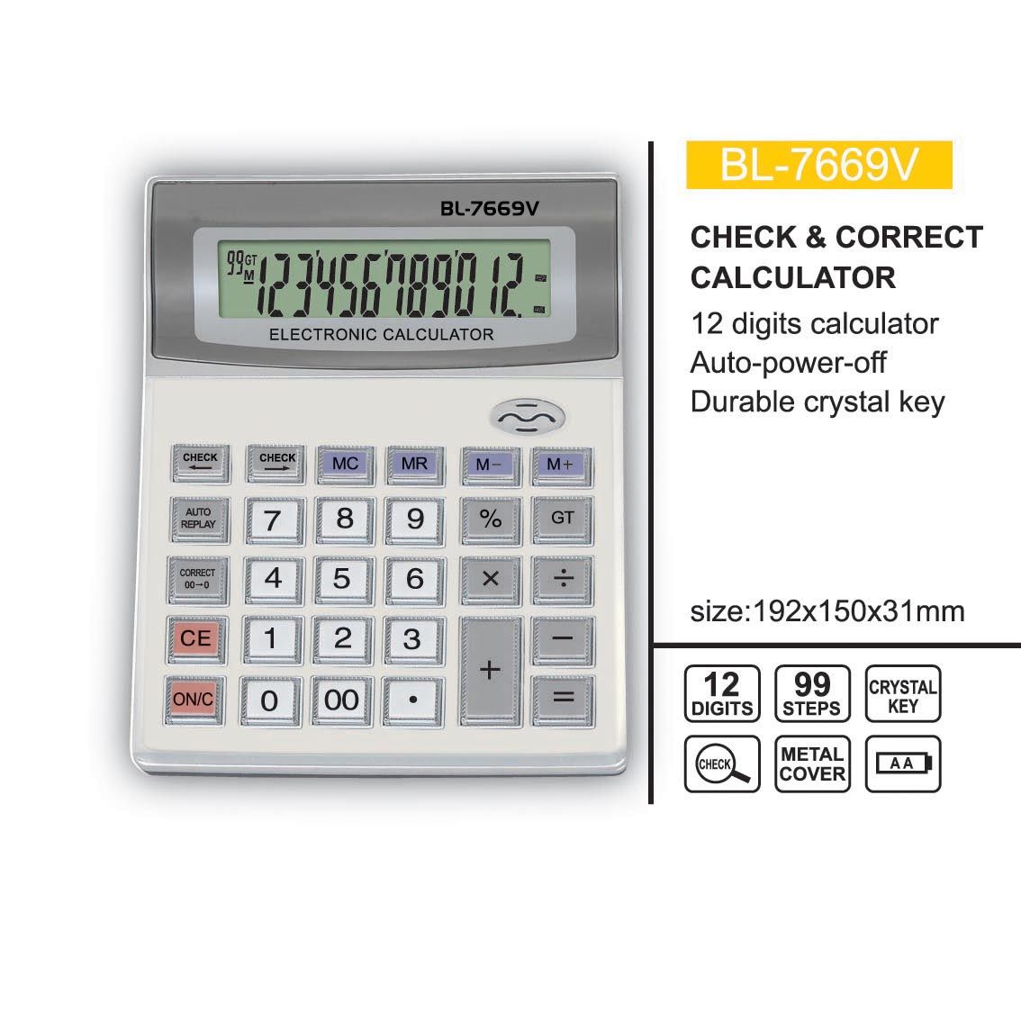 Check & Correct Calculator 7669V