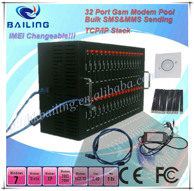 32 Ports USB Bulk SMS Sending Modem Pool with Wavecom Q2406 Q2403 Q24plus