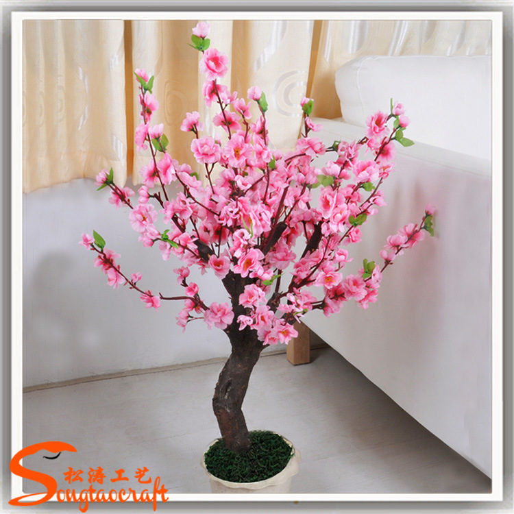 High Quality Indoor Artificial Fake Mini Cherry Blossom Tree