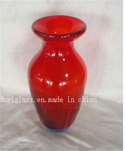 Red Decoration Craft Glass Vase