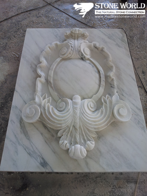 Polished Bianco Carara Marble Carving for Landscape